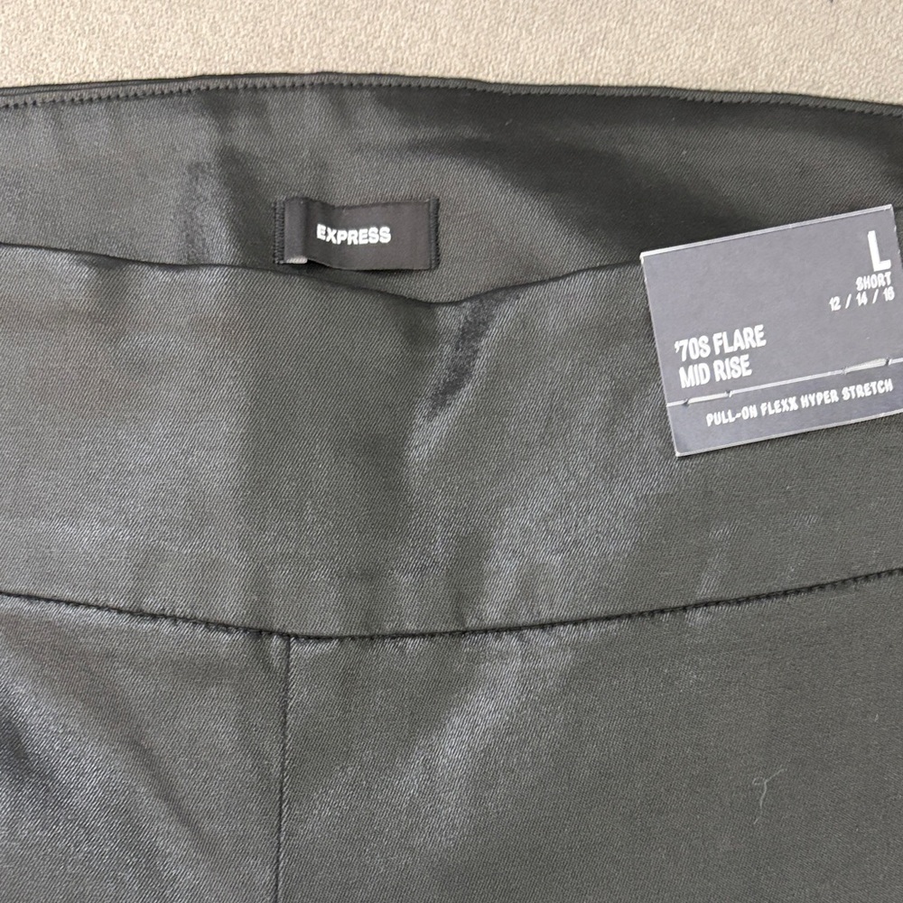 Express Women’s Dark Black 70s Flare Pants/Legging